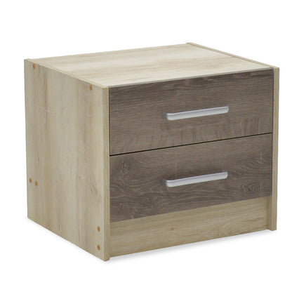 Nightstand Olympus pakoworld with 2 drawers in castillo-toro colour 47,5x40,5x40,5