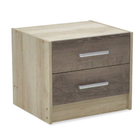 Nightstand Olympus pakoworld with 2 drawers in castillo-toro colour 47,5x40,5x40,5