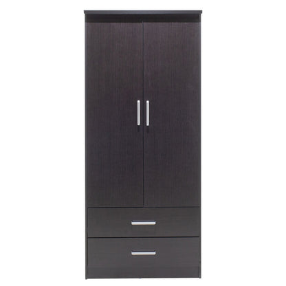 Wardrobe Olympus pakoworld with 2 doors and drawers in wenge colour 81x57x183