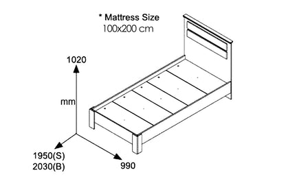 Bed Olympus pakoworld in wenge colour 100x200