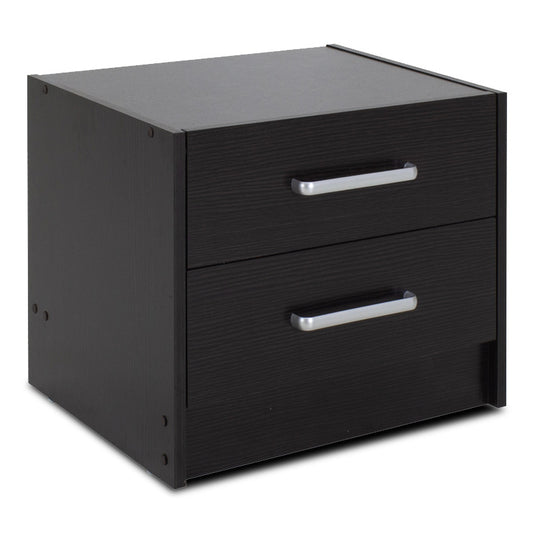 Nightstand Olympus pakoworld with 2 drawers in wenge colour 47,5x40,5x40,5