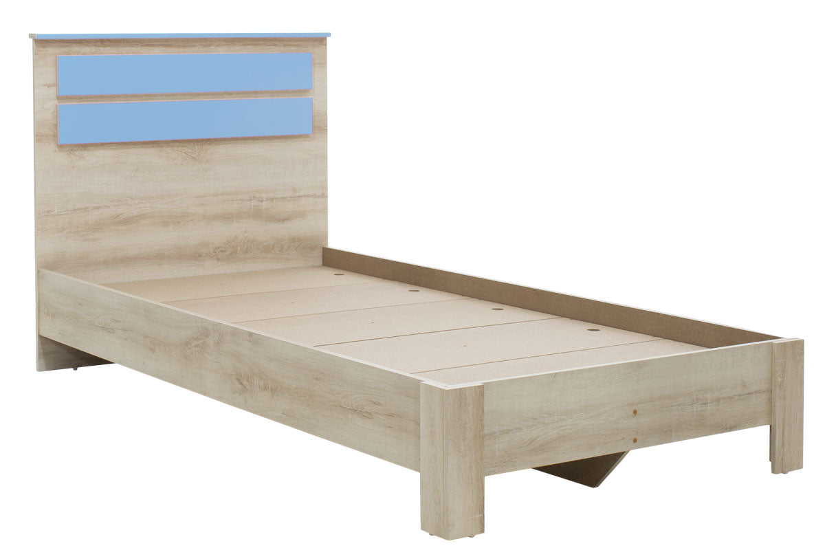 Bed Looney pakoworld in castillo-blue color 100x200cm