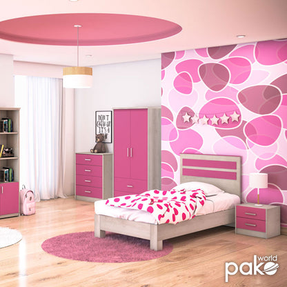 Bed Looney pakoworld in castillo-pink color 100x200cm