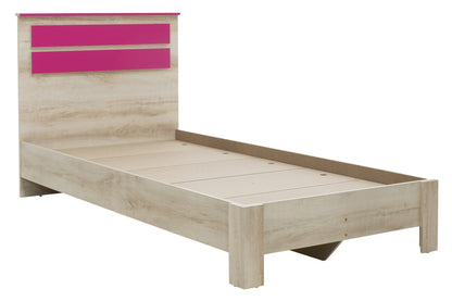 Bed Looney pakoworld in castillo-pink color 100x200cm