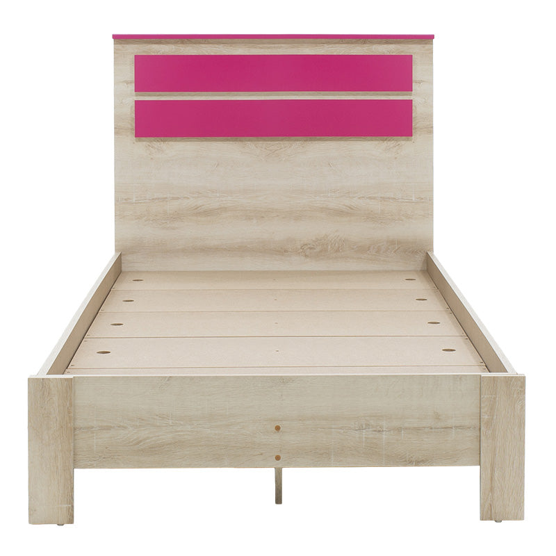 Bed Looney pakoworld in castillo-pink color 100x200cm