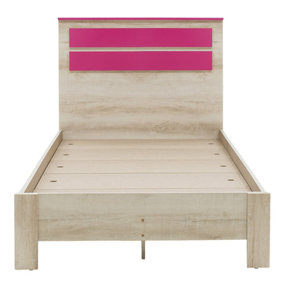 Bed Looney pakoworld in castillo-pink color 100x200cm