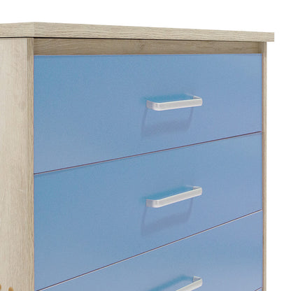 Children's chest of 4 drawers Drawer Looney pakoworld in castillo-blue colour 80x40x95