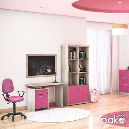 Office table Looney pakoworld with drawers  in castillo-pink colour 100x55x75cm