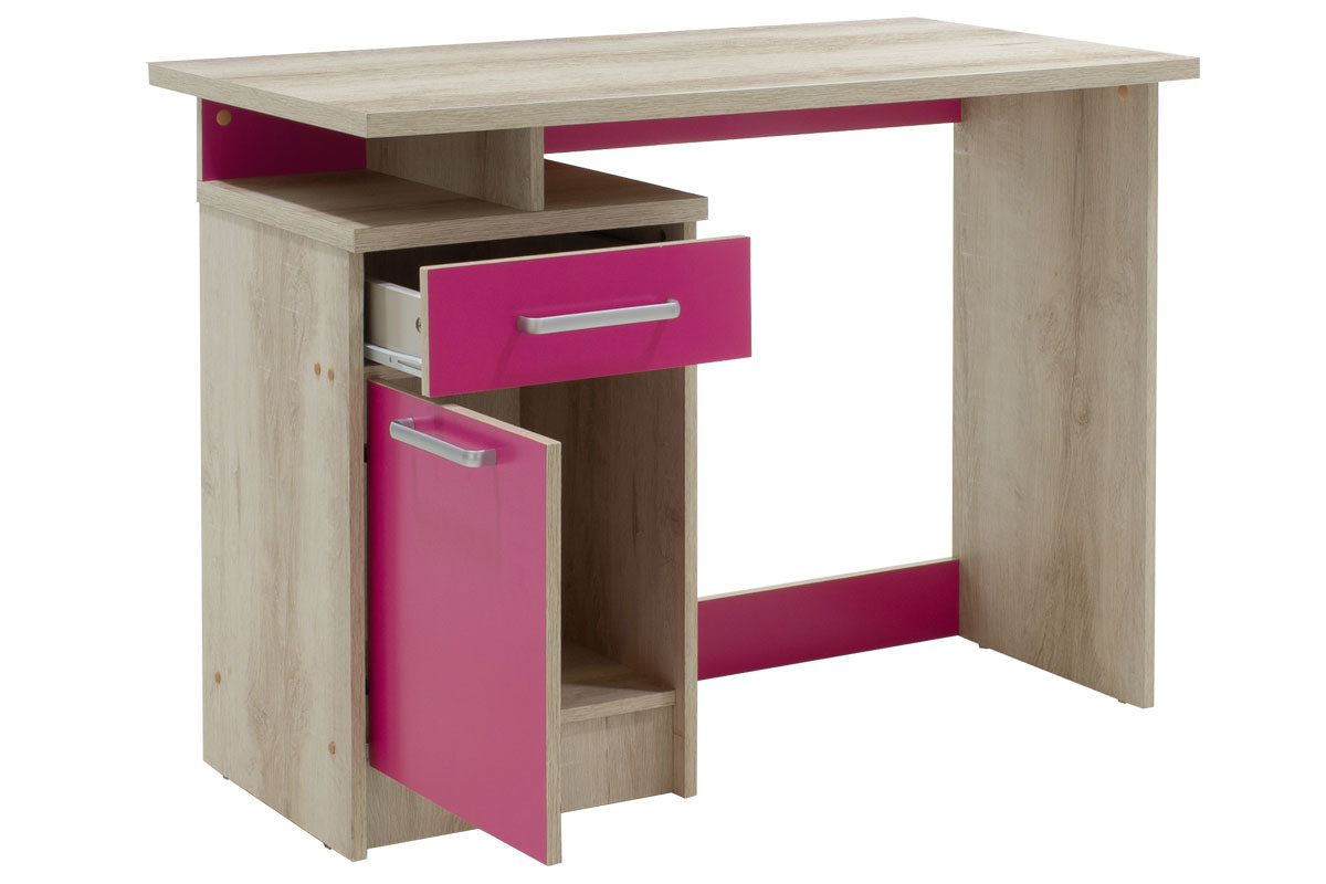 Office table Looney pakoworld with drawers  in castillo-pink colour 100x55x75cm