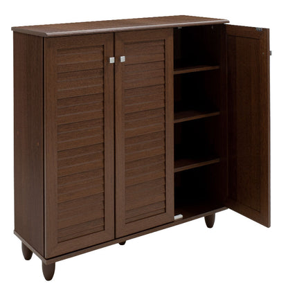 Shoe cabinet SANTΟ pakoworld 16 pairs walnut 89.5x34.5x91.5cm