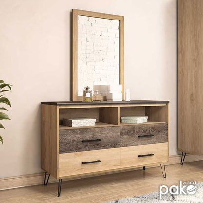 Dressing table with mirror Bruno pakoworld in viscount - toro 121x39,5x168,5cm