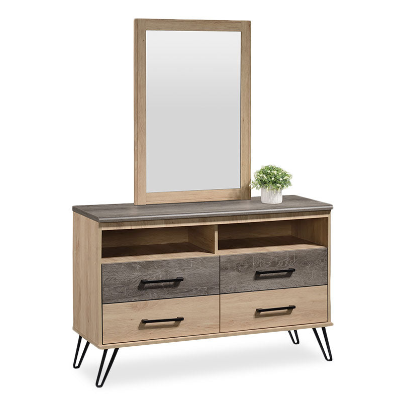 Dressing table with mirror Bruno pakoworld in viscount - toro 121x39,5x168,5cm