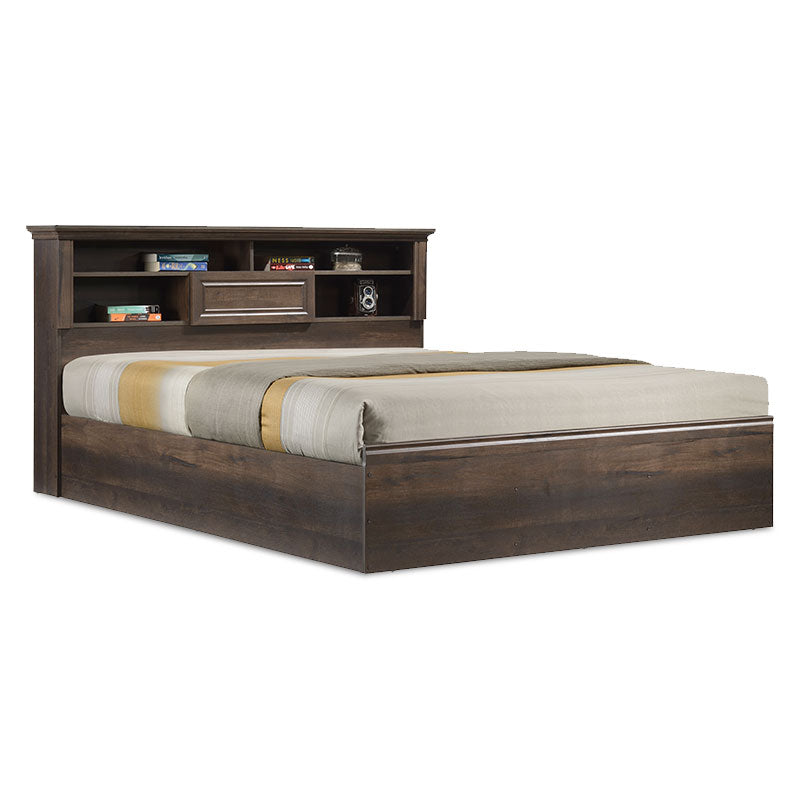 Double bed Mozart pakoworld in walnut colour 160x200cm