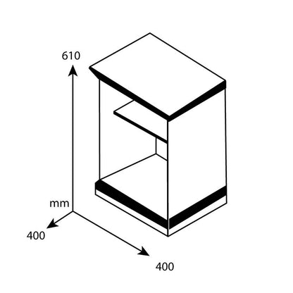 Nightstand Mozart pakoworld in walnut colour 40x40x61cm