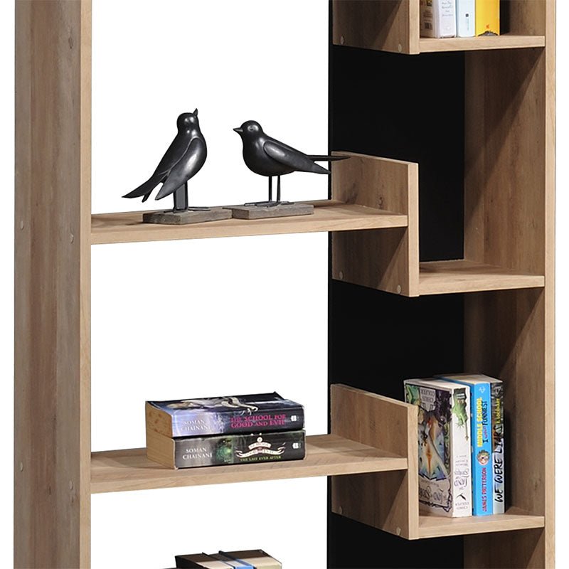 Bookcase Naya pakoworld natural-anthracite 72x30x182.5cm