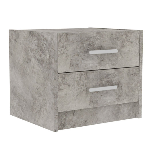 Nightstand Olympus pakoworld with 2 drawers in antique anthracite colour 47.5x40.5x40.5