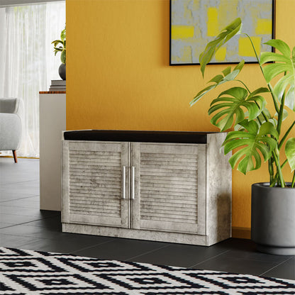 Shoe cabinet stool Crispy pakoworld 9 pairs antique anthracite 94x34.5x60cm