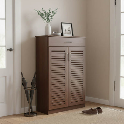Shoe cabinet Sante 20 pairs antique walnut 80x37x123cm