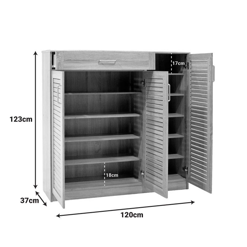 Shoe cabinet Sante 30 pairs walnut 120x37x123cm