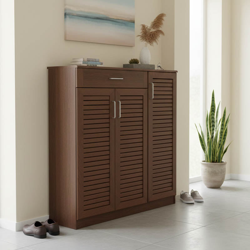 Shoe cabinet Sante 30 pairs walnut 120x37x123cm