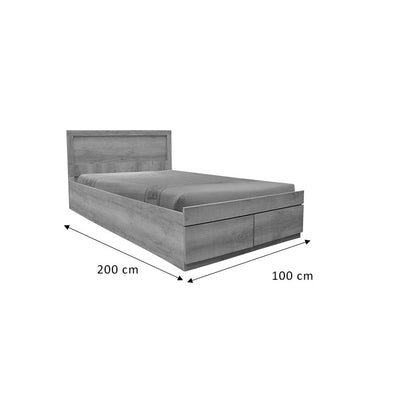 Single bed Nalos pakoworld with drawer castillo-oak 100x200cm