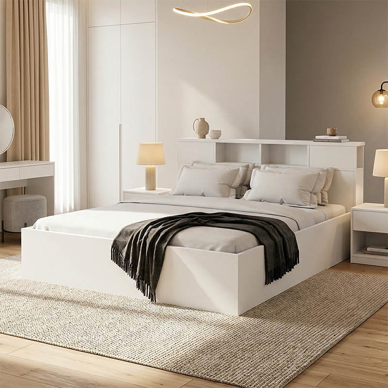 Double bed Olympus in white colour 160x200 cm