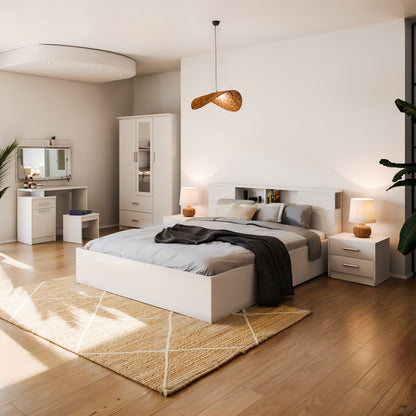 Dressing table with mirror Olympus pakoworld in white colour 90.5x39.5x75cm