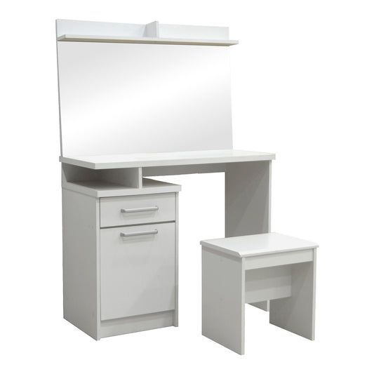 Dressing table with mirror Olympus pakoworld in white colour 90.5x39.5x75cm