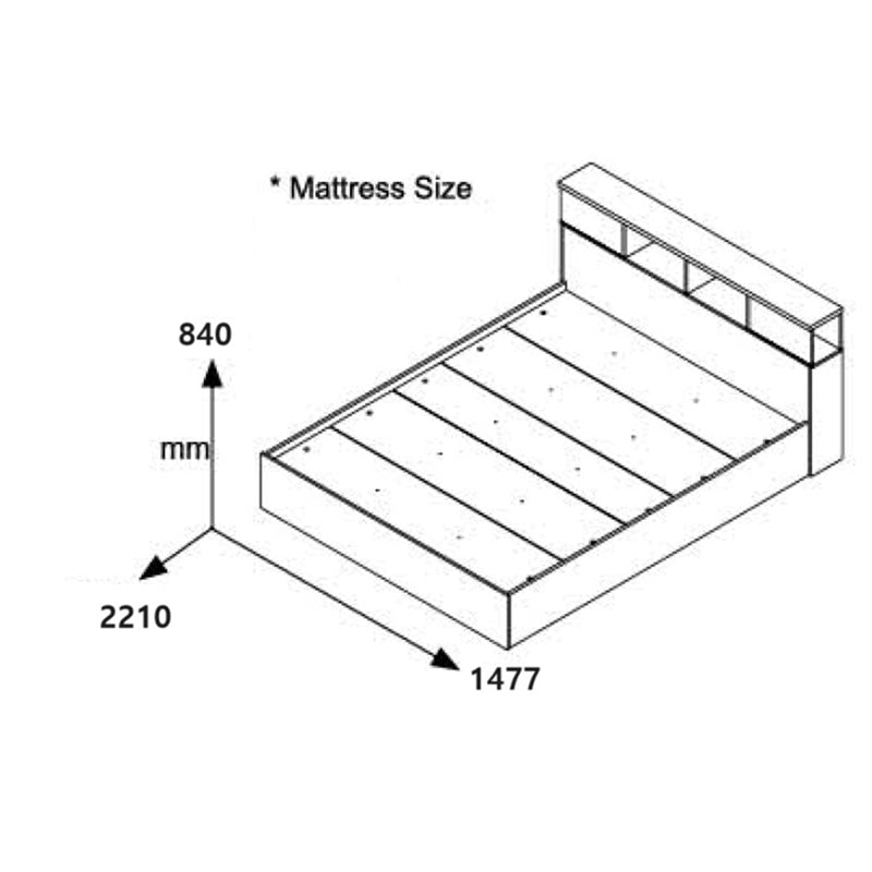 OLYMPUS pakoworld double bed in castilo oak color 140x200cm