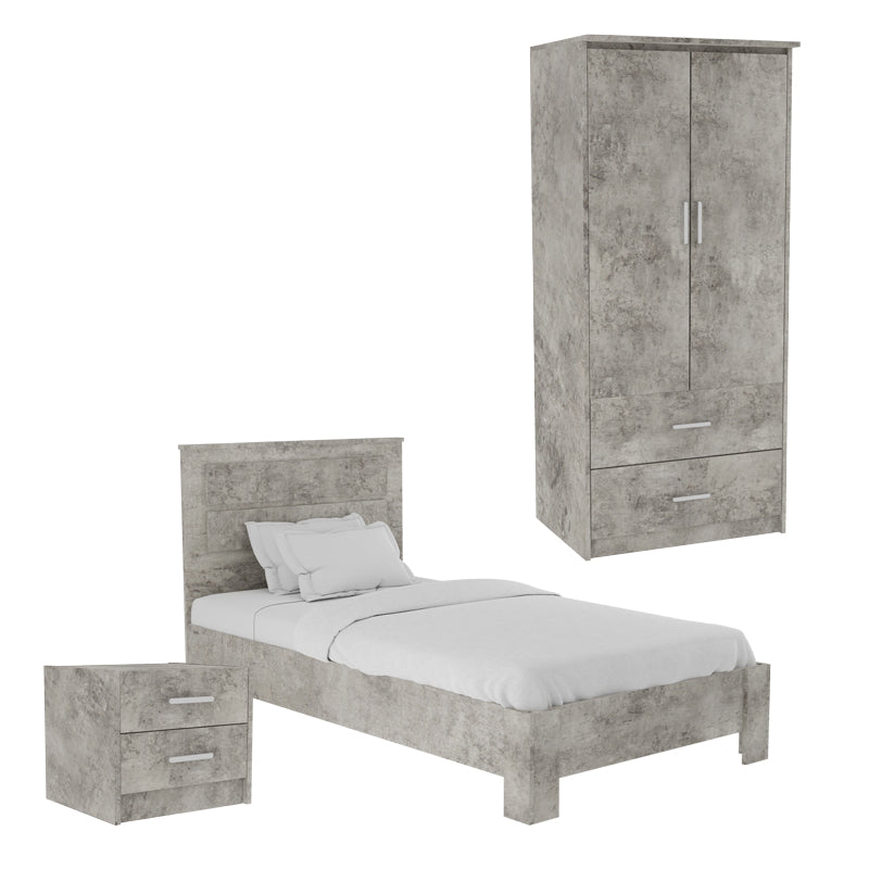 Student bedroom furniture package OLYMPUS pakoworld set of 3 pieces in antique anthracite shade