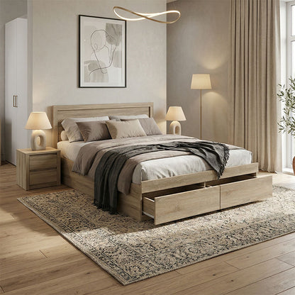 Bed Olympus with drawer in sonoma color 140x200cm