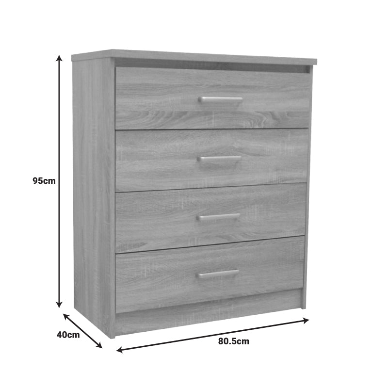 Chest of 4 drawers Olympus  in sonoma colour 80.5x40x95