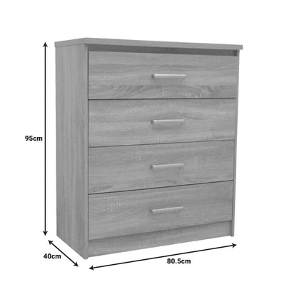 Chest of 4 drawers Olympus  in sonoma colour 80.5x40x95