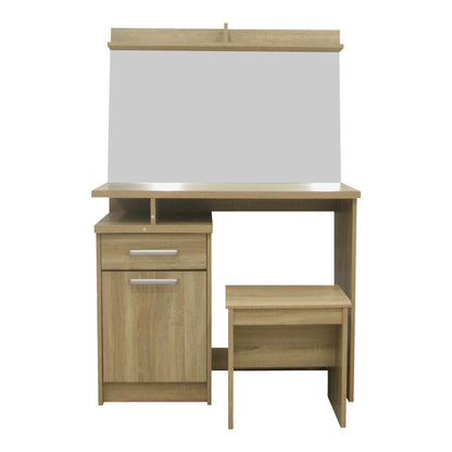 Dressing table with mirror Olympus pakoworld in light oak colour 90.5x39.5x75cm