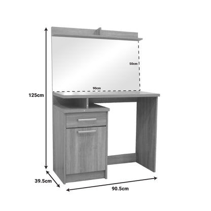Dressing table with mirror Olympus pakoworld in light oak colour 90.5x39.5x75cm