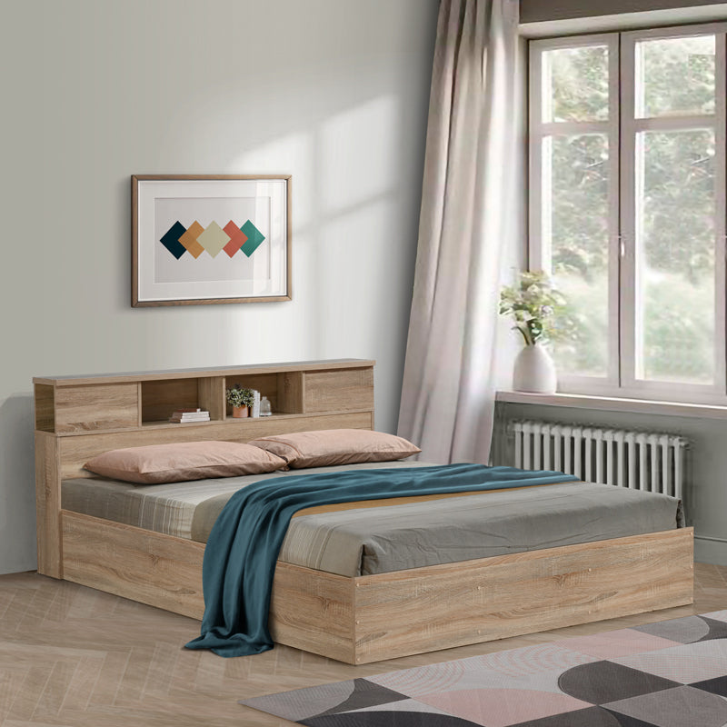 OLYMPUS pakoworld double bed in light oak color 140x200cm