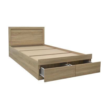 Bed Olympus pakoworld with drawer in light oak 100x200cm