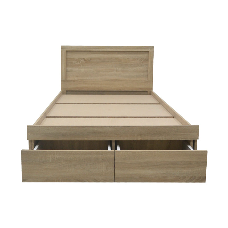 Bed Olympus pakoworld with drawer in light oak 100x200cm