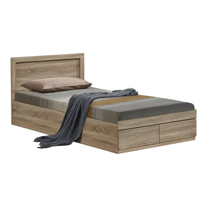Bed Olympus pakoworld with drawer in light oak 100x200cm