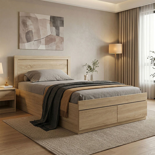 Bed Olympus with drawer in sonoma 100x200cm