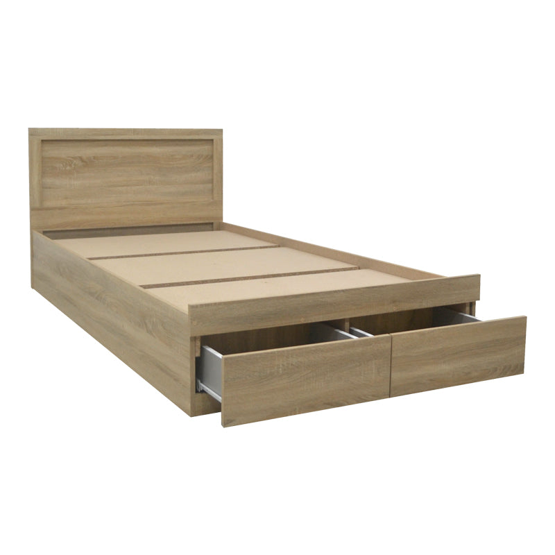 Bed Olympus pakoworld with drawer in light oak 120x200cm