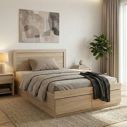 Bed Olympus with drawer in sonoma 120x200cm