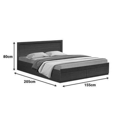 Bed Olympus with drawer in wenge color 150x200cm