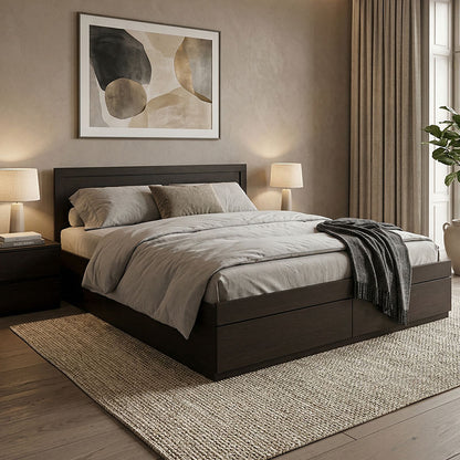 Bed Olympus with drawer in wenge color 160x200cm