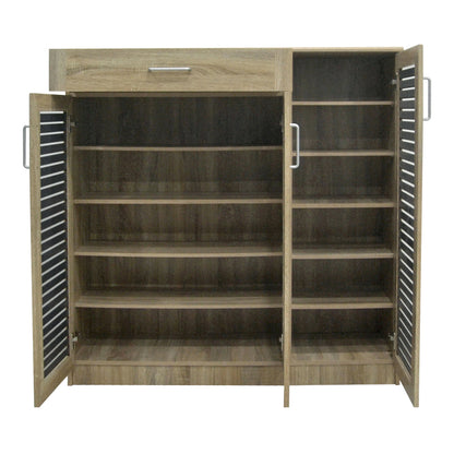Shoe cabinet Sante 30 pairs in sonoma-dark grey color 120x37x123cm