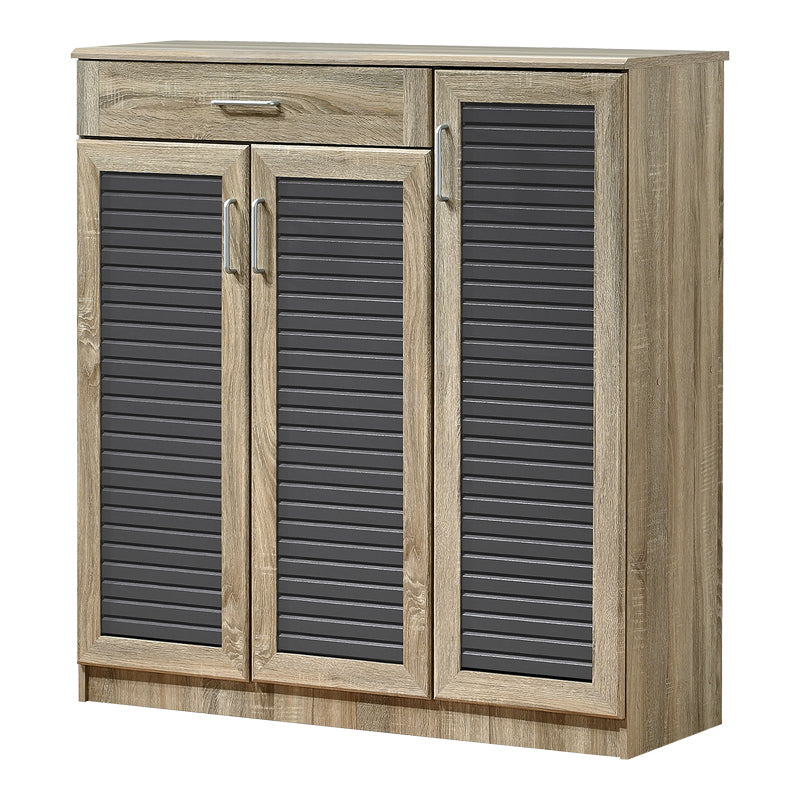 Shoe cabinet Sante 30 pairs in sonoma-dark grey color 120x37x123cm