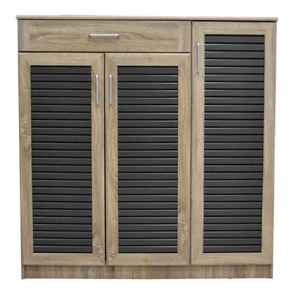 Shoe cabinet Sante 30 pairs in sonoma-dark grey color 120x37x123cm