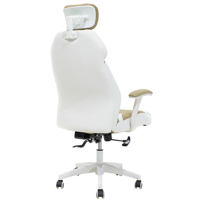 Manager office chair Momentum Bucket pakoworld metal with PU beige-white colour