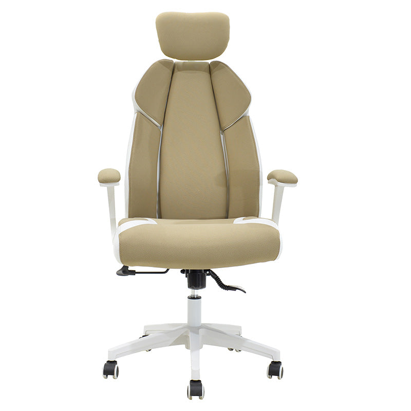 Manager office chair Momentum Bucket pakoworld metal with PU beige-white colour