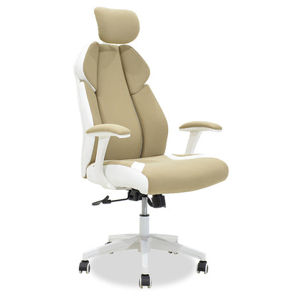 Manager office chair Momentum Bucket pakoworld metal with PU beige-white colour